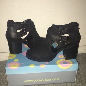 Brand New cutout heeled booties